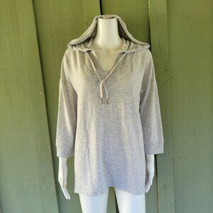 NWT WESTBOUND Gray Soft Jersey Hoodie Top Large L